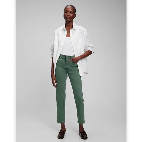 Gap 1969 Collection Green True Skinny Denim Jeans Pants 28R - Picture 1 of 6